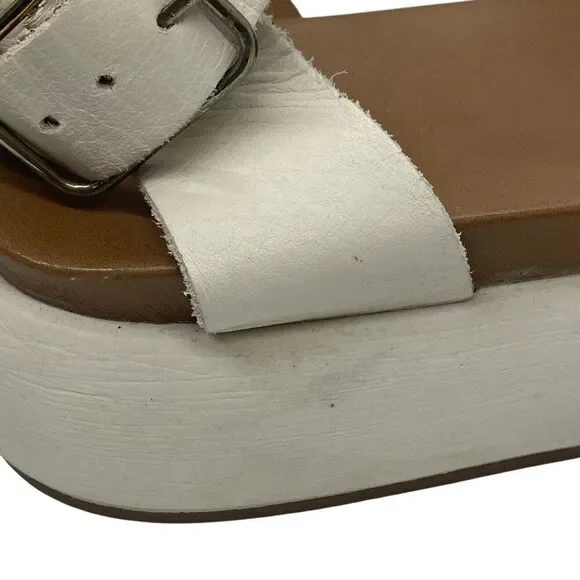 Varese Ivory Toe Ring Platform Sandals Ankle Strap Modern Chunky Size 38 / 7.5 - Picture 13 of 14